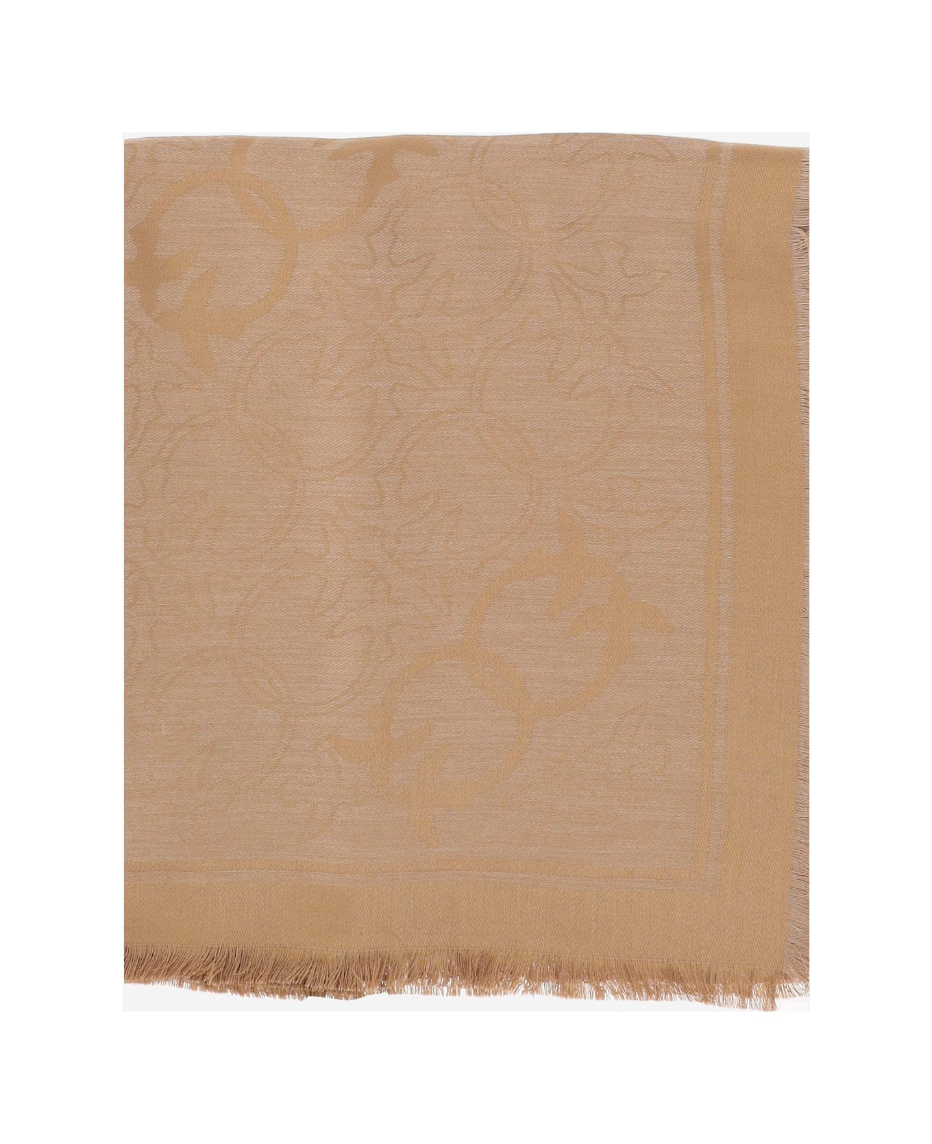 Viscose Blend Scarf With Love Birds Pattern - 2