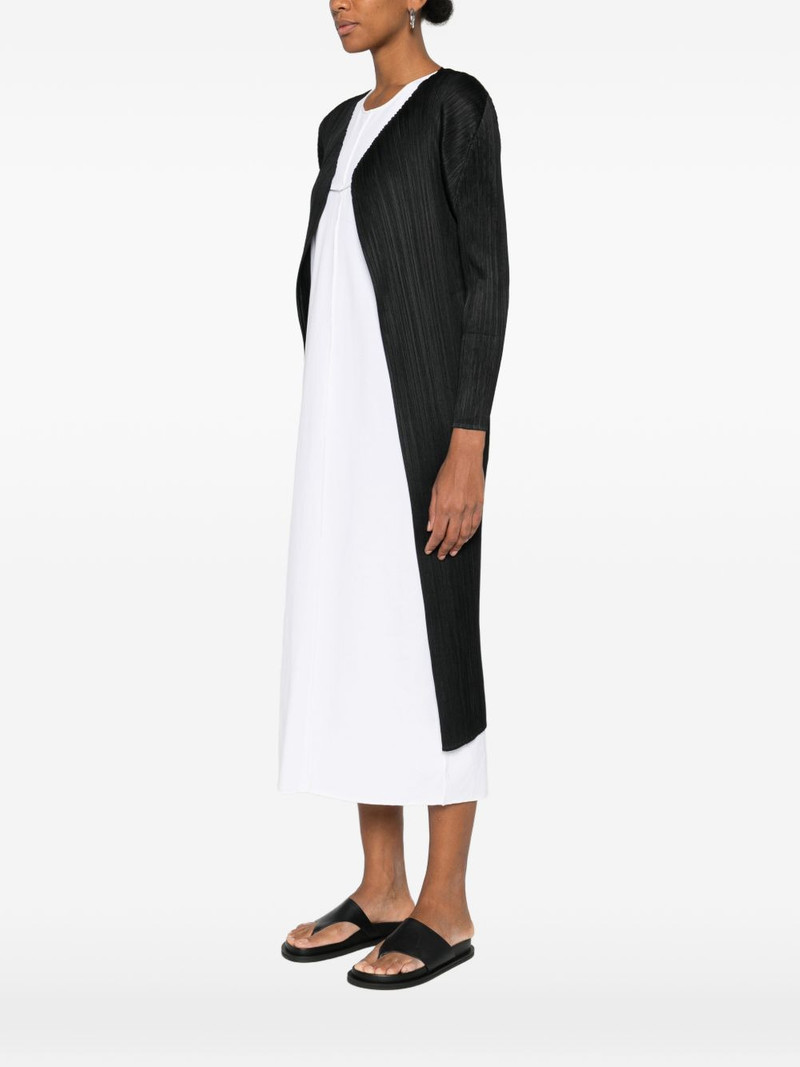 pleated-effect open-front coat 3