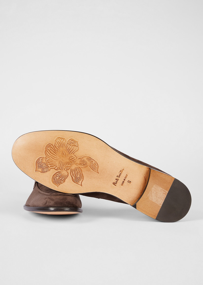 Paul Smith Chocolate Brown Suede 'Figino' Loafers outlook