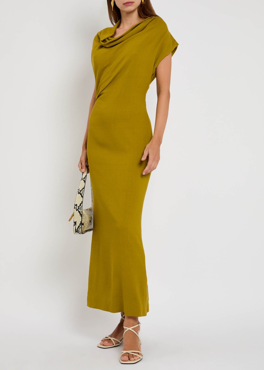 Tove Babette Draped Crepe de Chine Midi Dress - 4