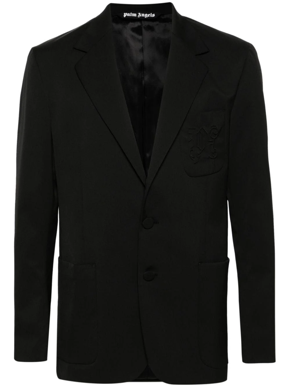 single-breasted twill blazer - 1