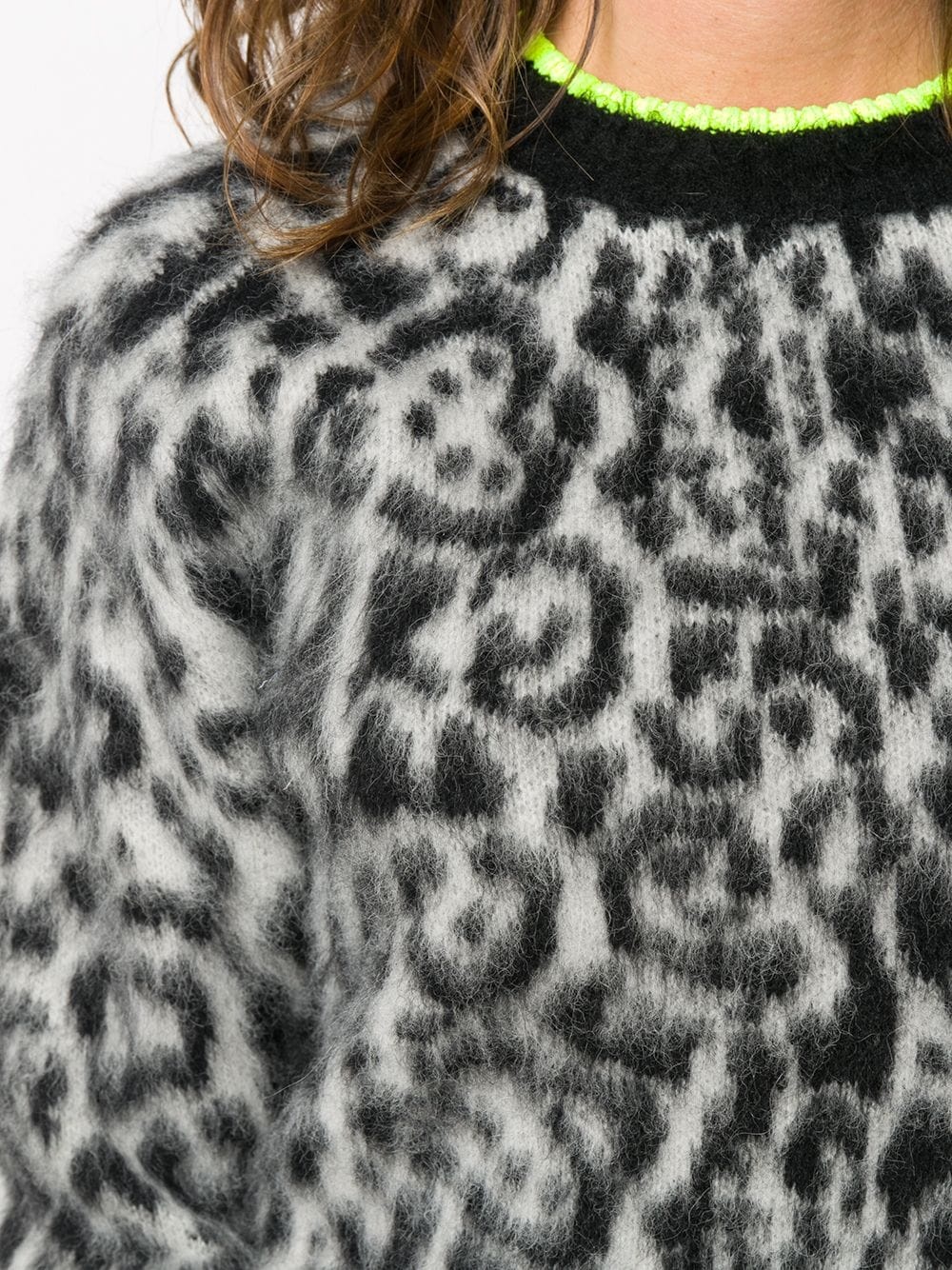 leopard mohair knit jumper - 5