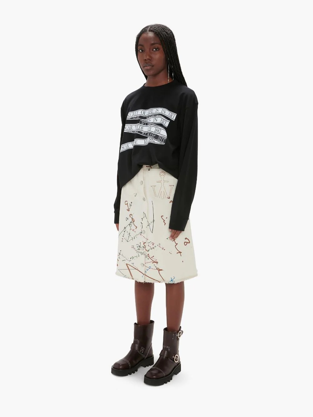 OSCAR WILDE CAPSULE: PRINT A-LINE PATCH POCKET SKIRT - 3