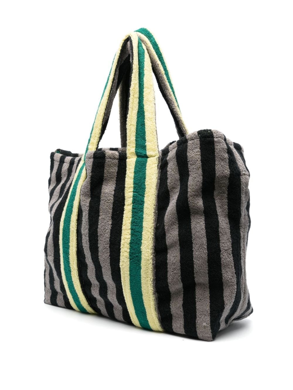 logo-print striped cotton tote bag - 2