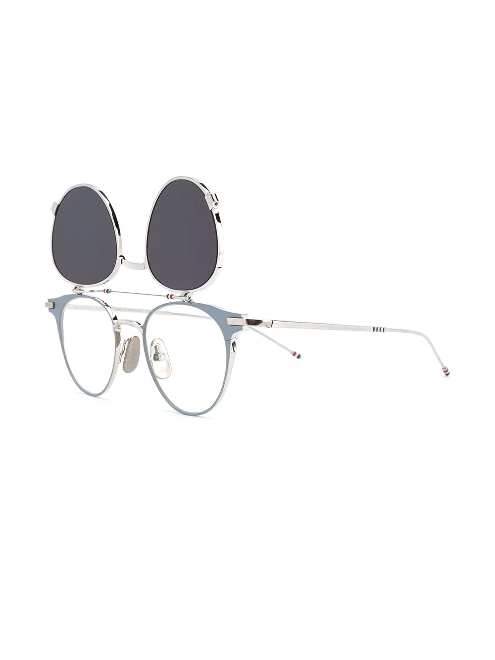 round-frame flip-up sunglasses - 2