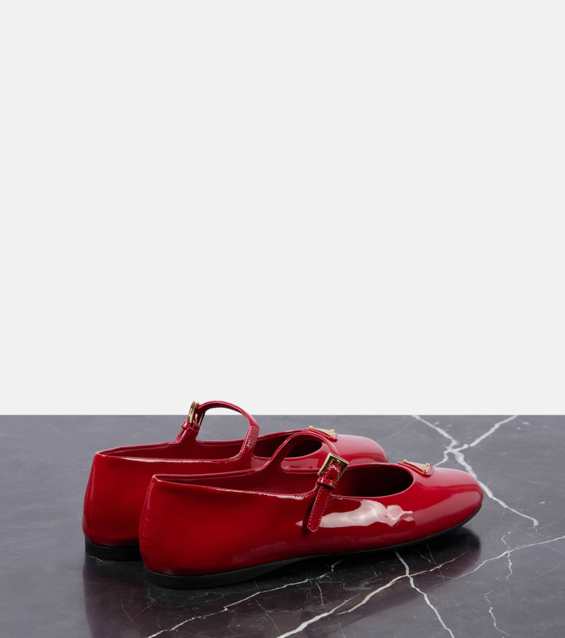 Prada Logo patent leather Mary Jane flats outlook