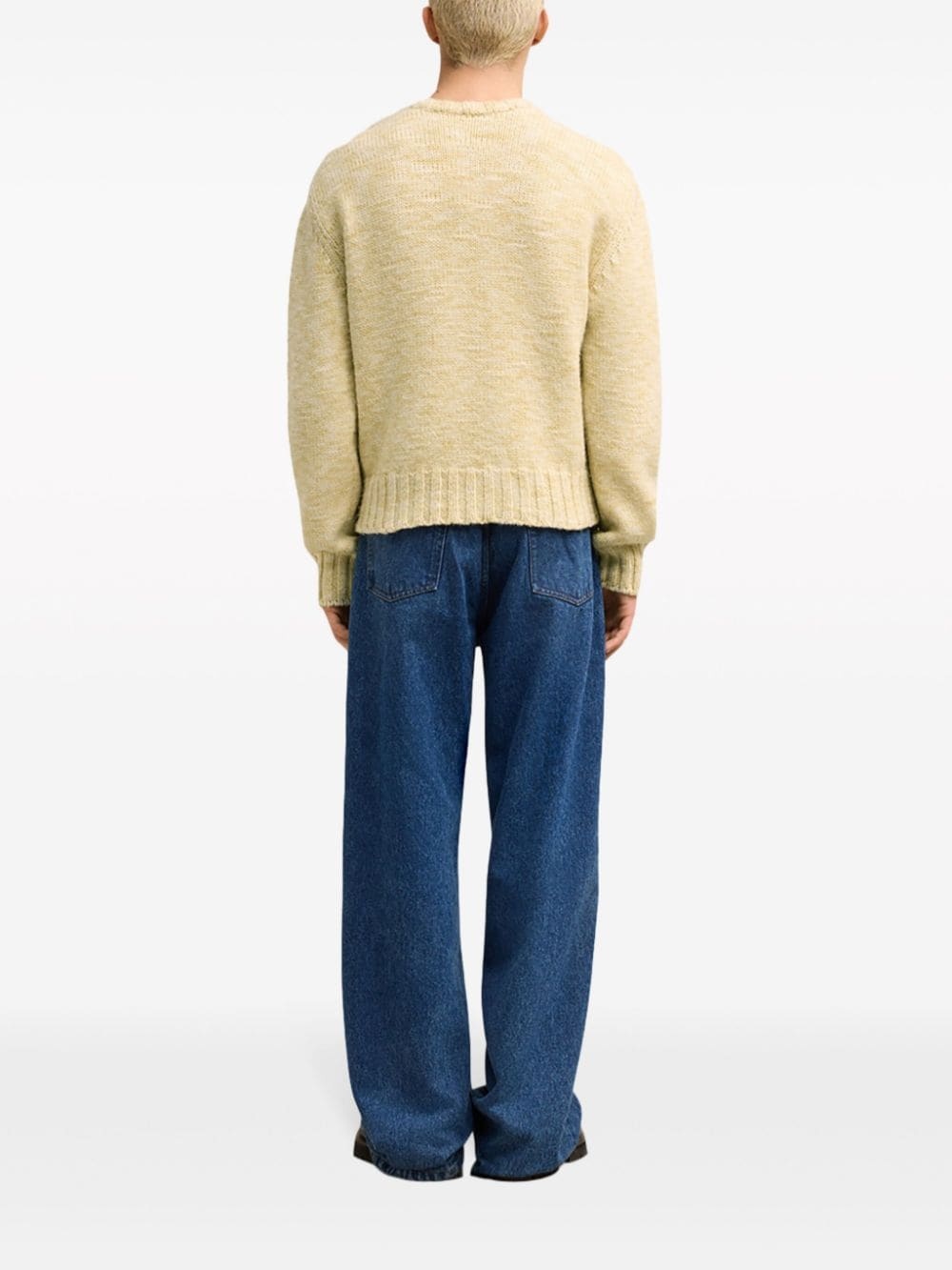shearling crew neck sweater - 4