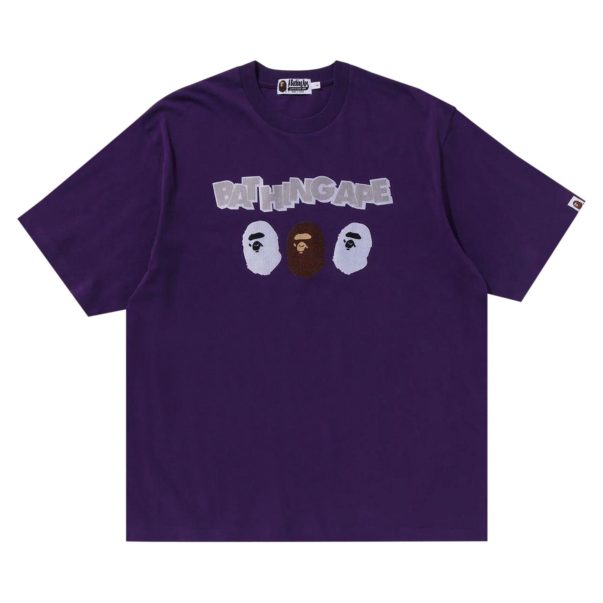 BAPE Triple Ape Head Relaxed Fit Tee 'Purple' - 1