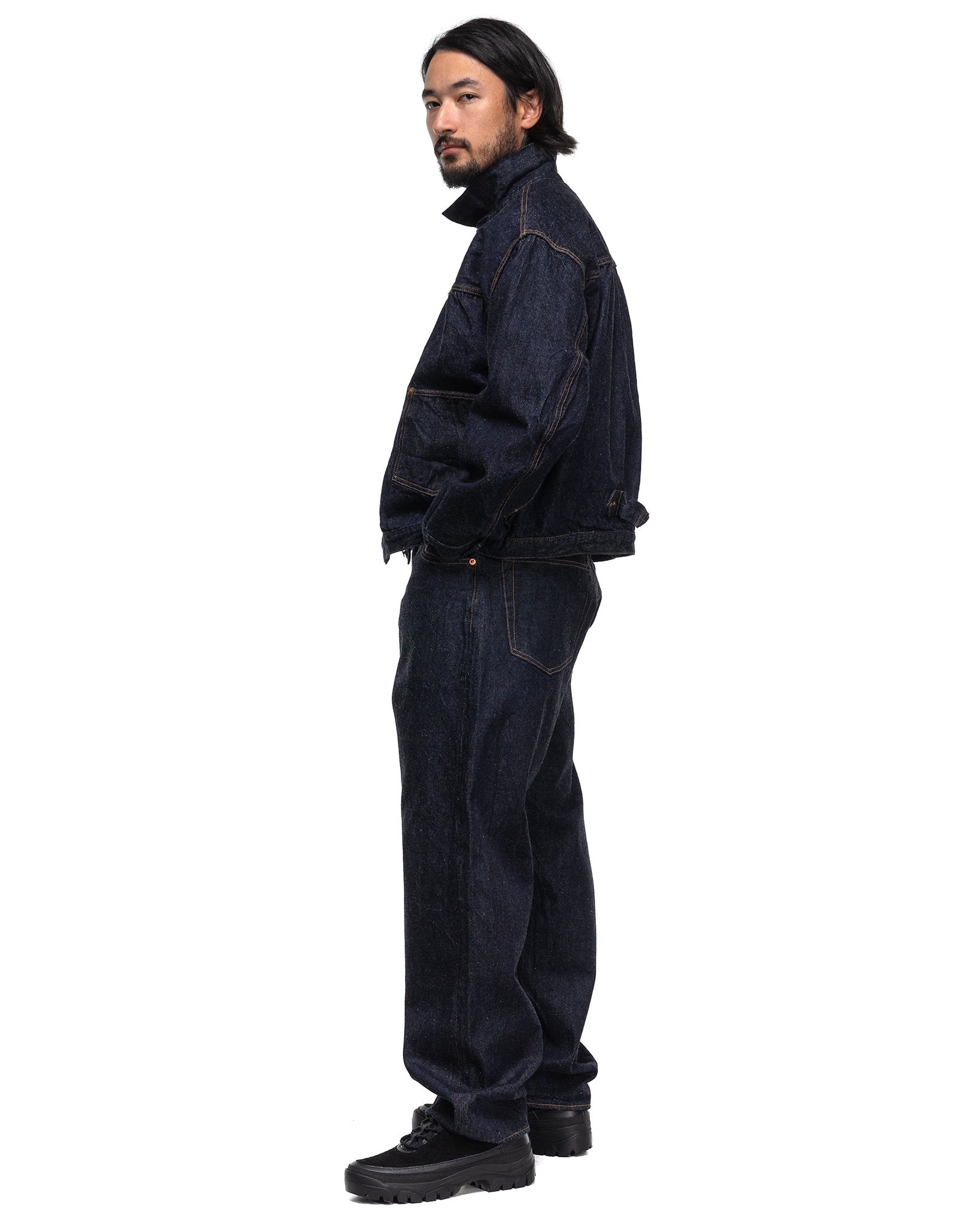 KAPTAIN SUNSHINE 5P Zipper Front Denim Pants Indigo One Wash