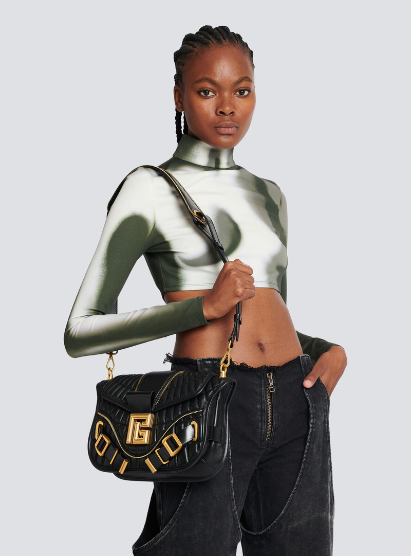 Balmain Embossed leather Blaze bag outlook