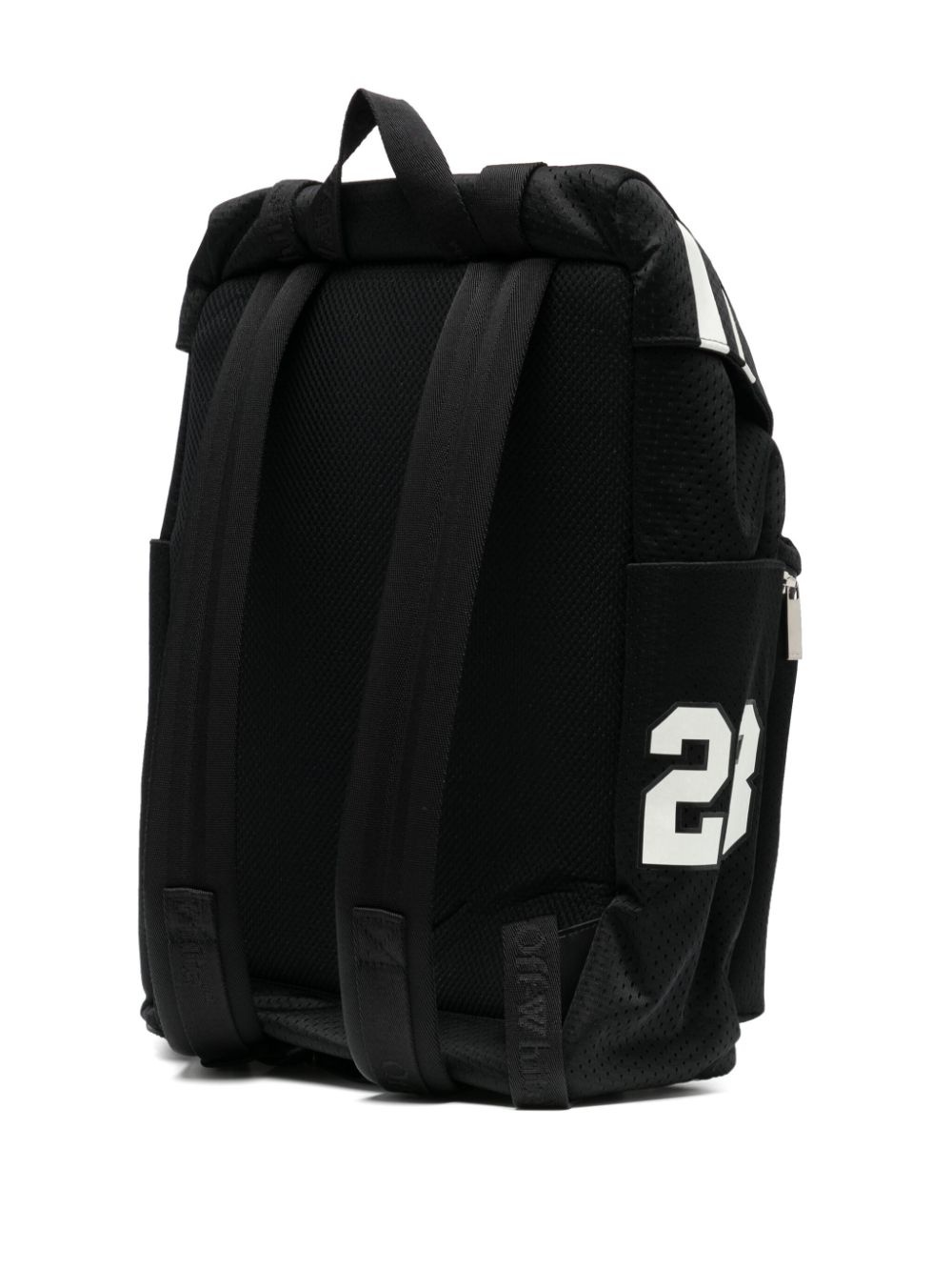 logo-print mesh backpack - 3