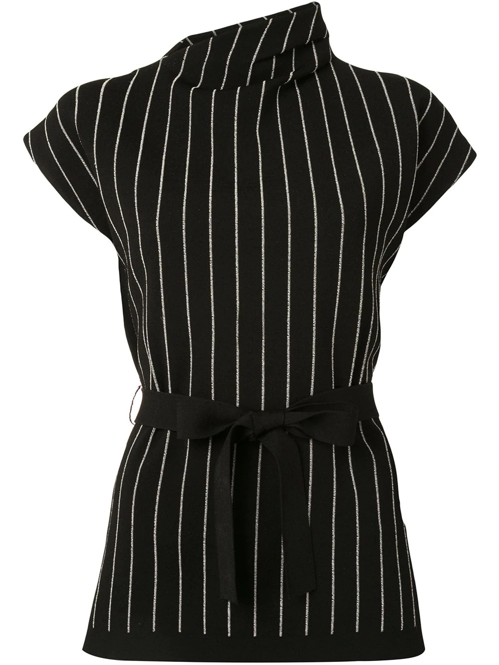 knitted pinstripe pattern top - 1