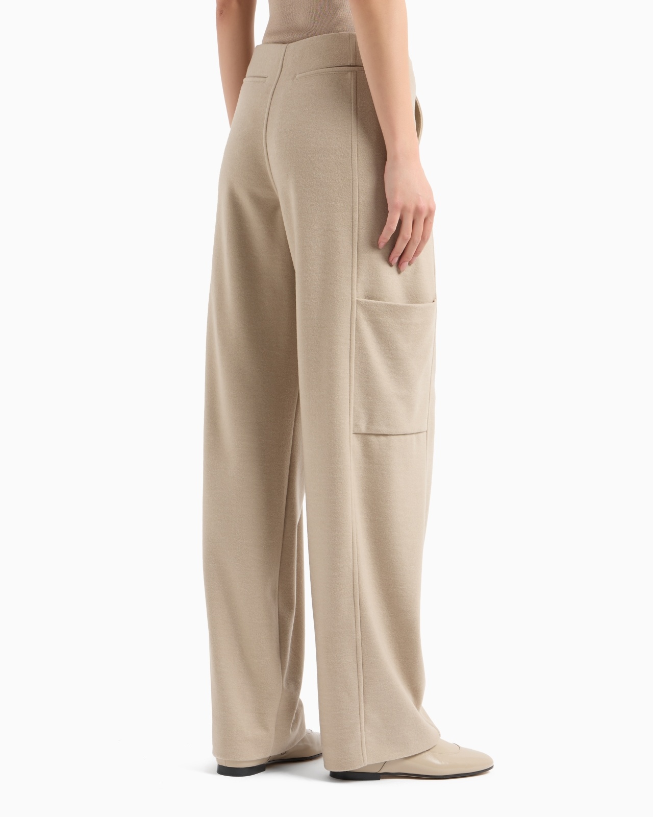 STRAIGHT-LEGGED TROUSERS IN WOOL DOUBLE JERSEY - 3
