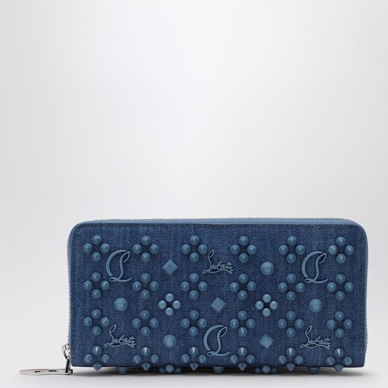 Christian Louboutin Panettone Coin Purse In Denim With Spikes - 2