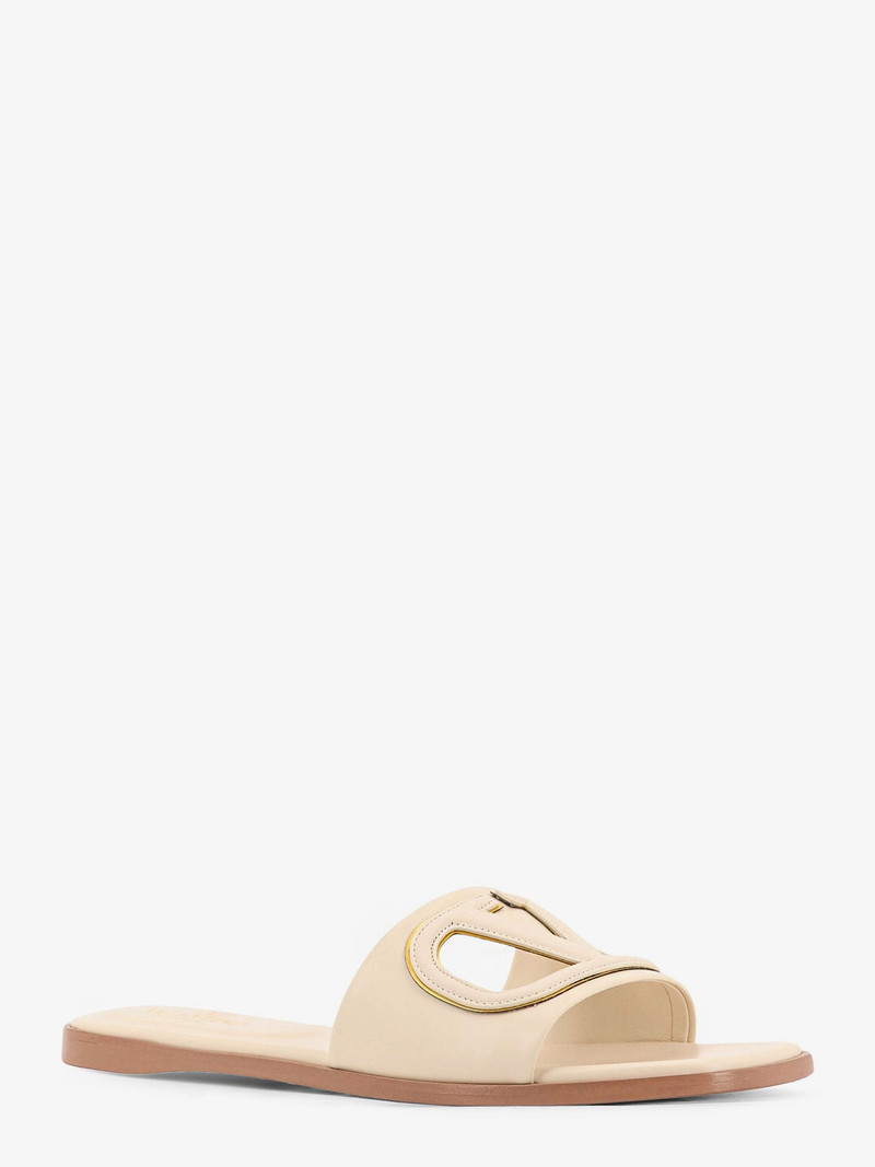 Valentino Vlogo Cut-Out Leather Slides outlook