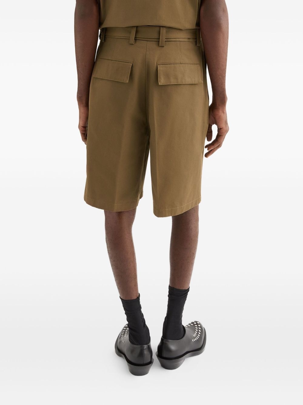 cotton belted shorts - 4