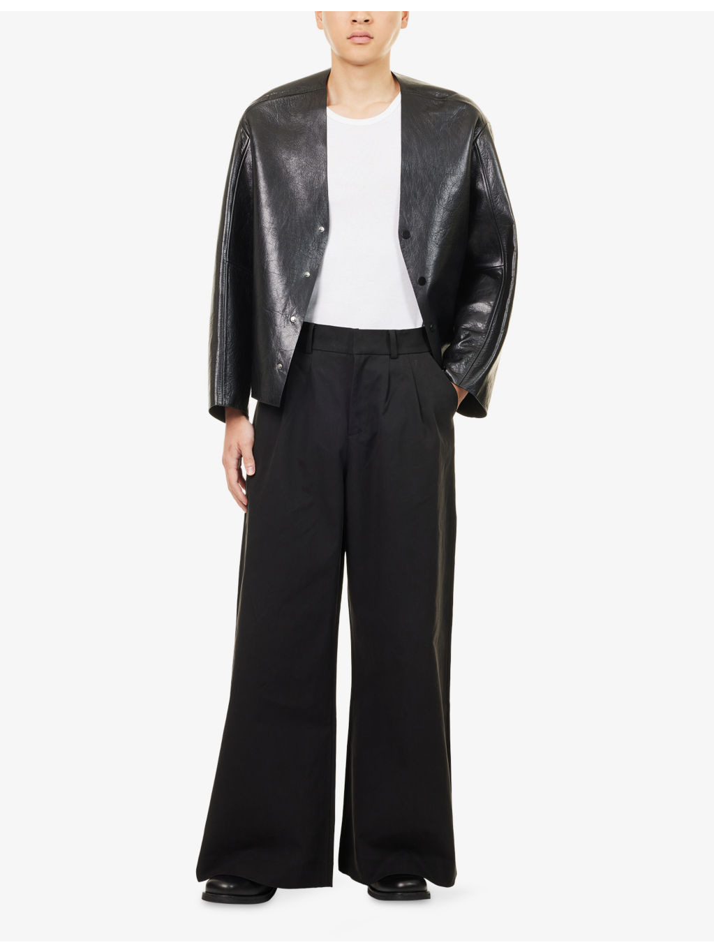 Dinch Wide-Leg Cotton Trousers - 2