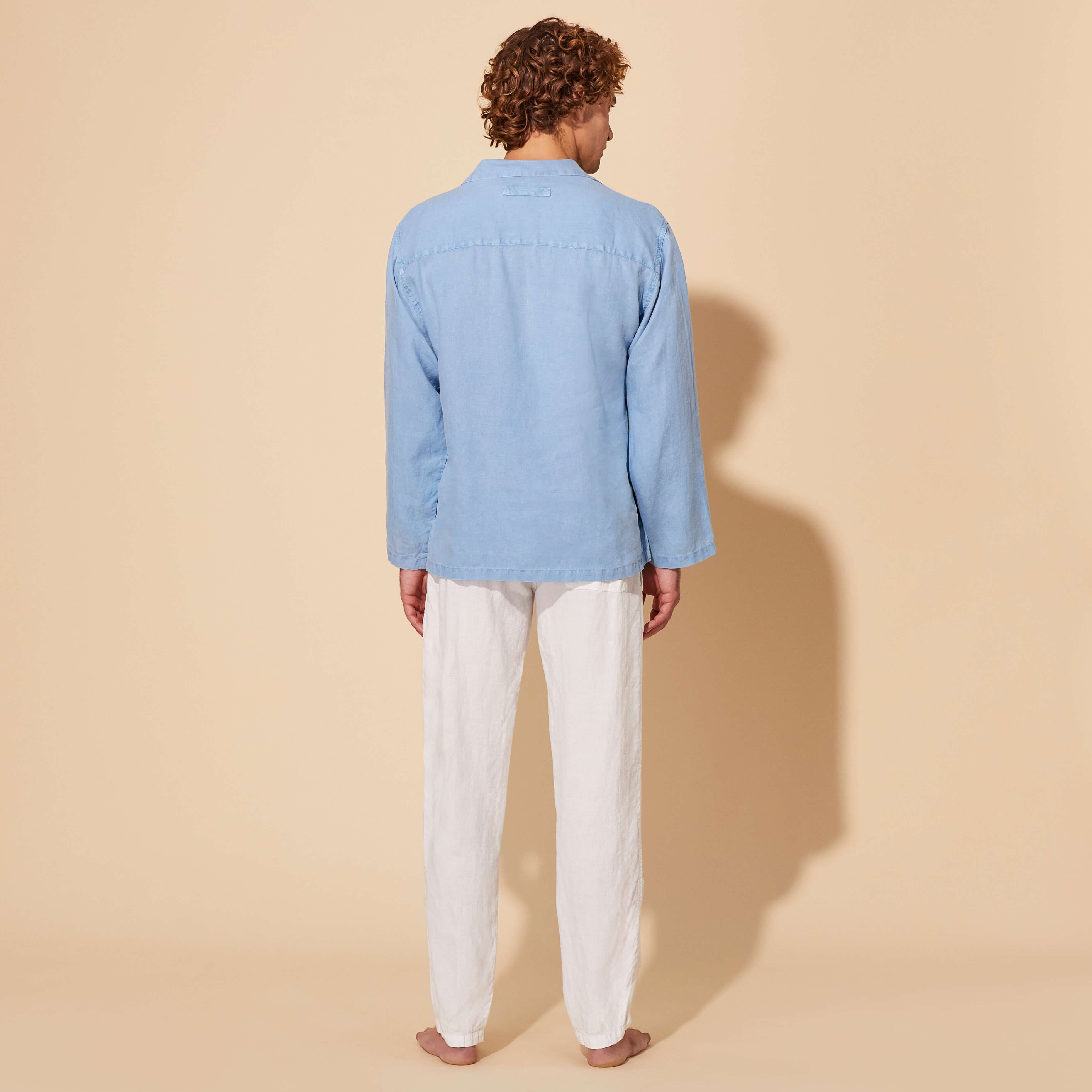 Men Linen Vareuse Shirt Mineral Dye - 4