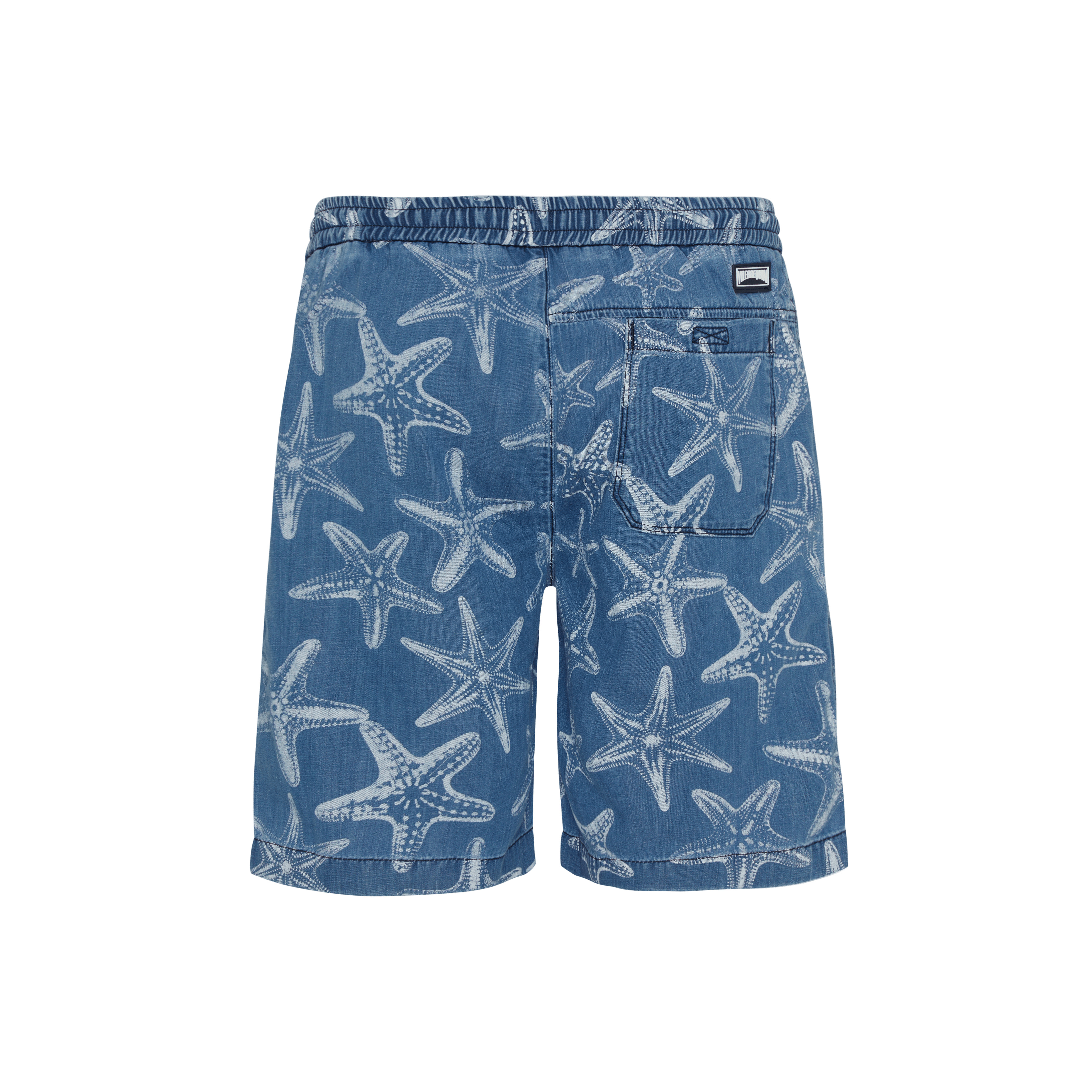 Men Denim Bermuda Shorts Starfish Light Denim Printed - 2