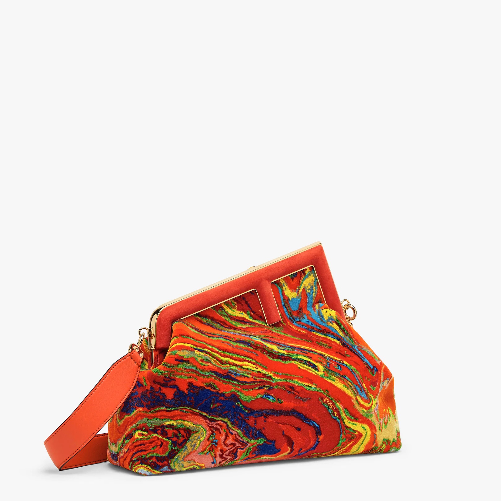 Red marble fabric bag - 2