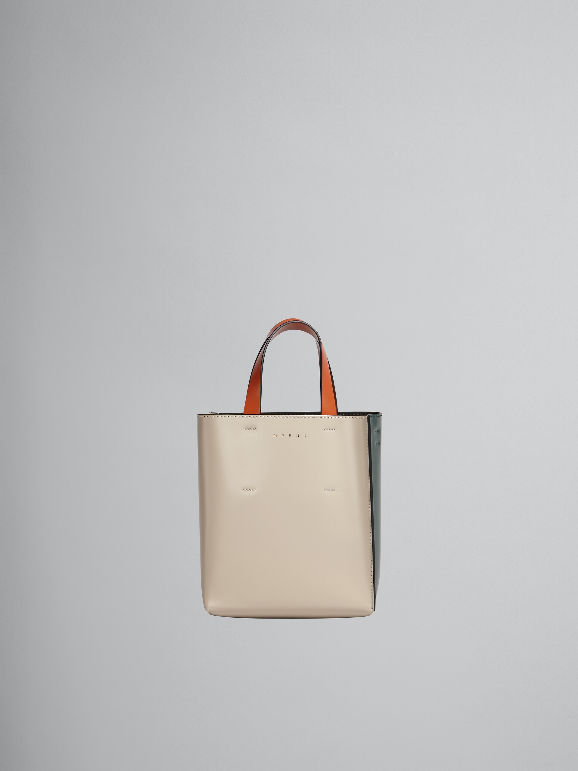 BI-COLOURED MUSEO BAG IN SHINY CALFSKIN WITH SHOULDER STRAP - 1