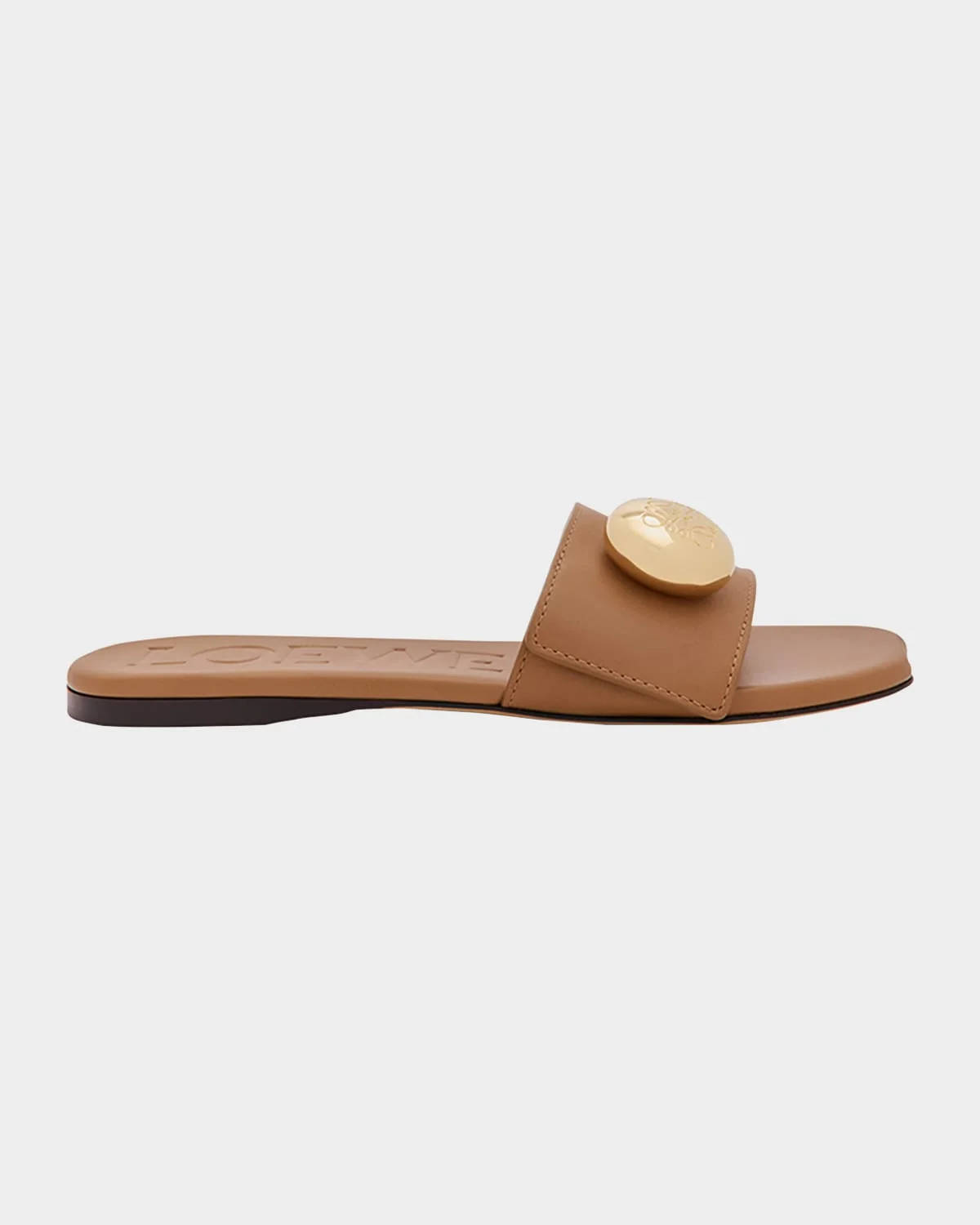 Pebble Leather Slide Sandals - 1