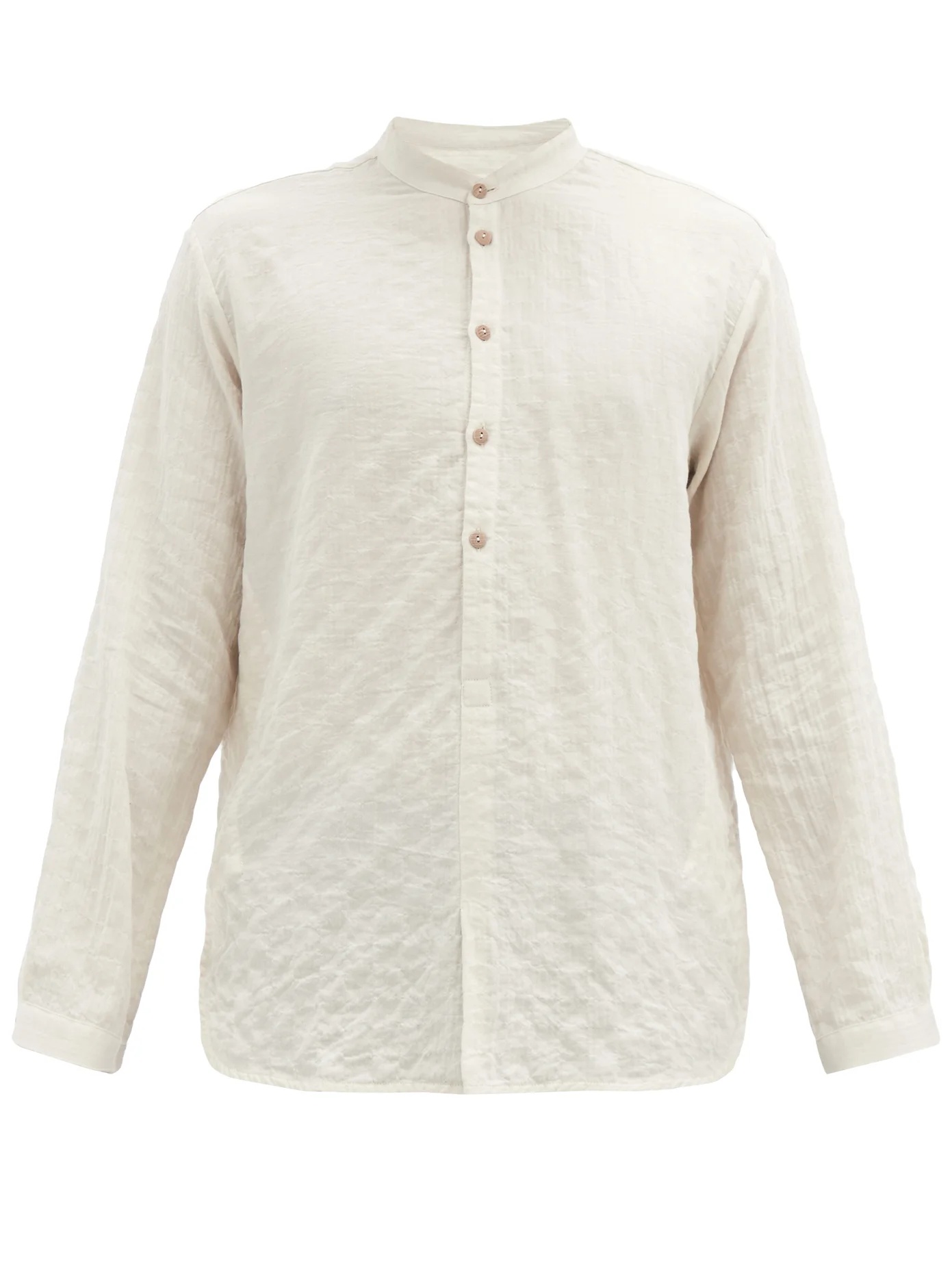 The Botanist stand-collar cotton-blend shirt - 1