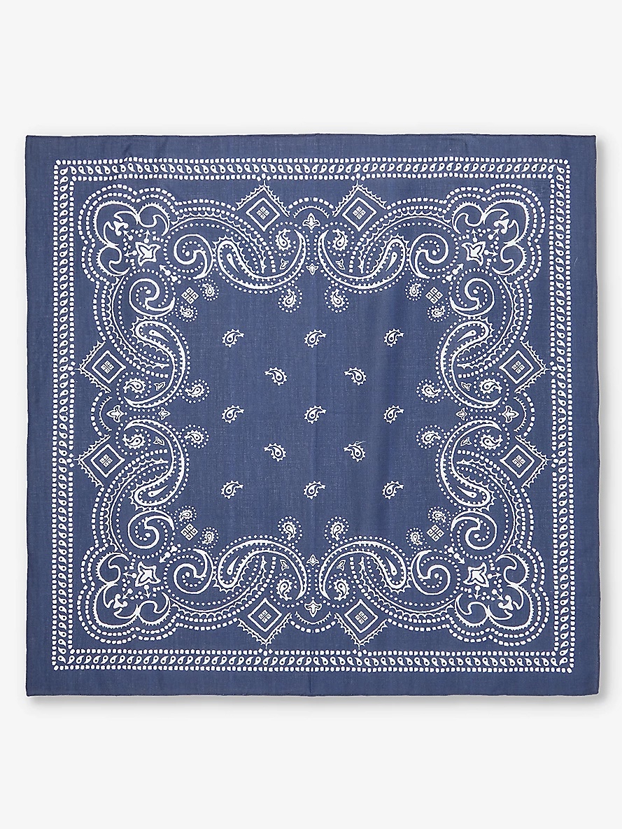 Bandana abstract-print cotton scarf - 3