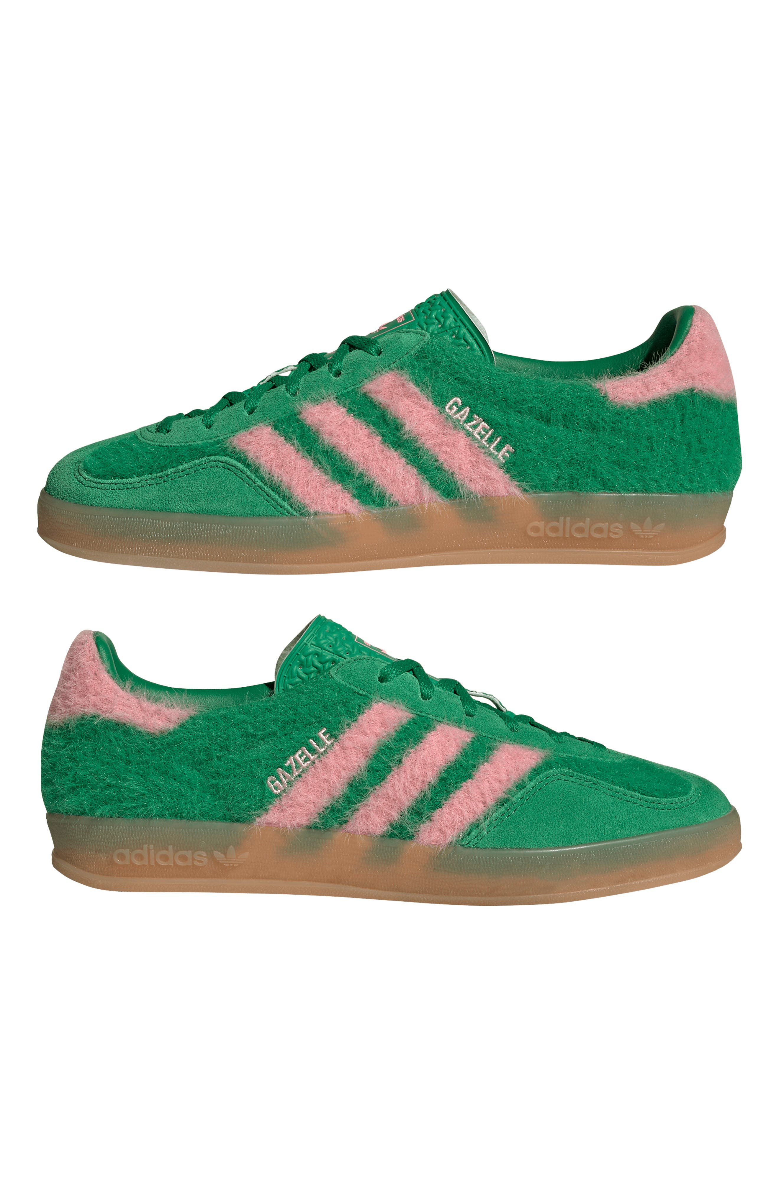 adidas Gazelle Indoor Sneaker in Green/Pink/Gum at Nordstrom - 7