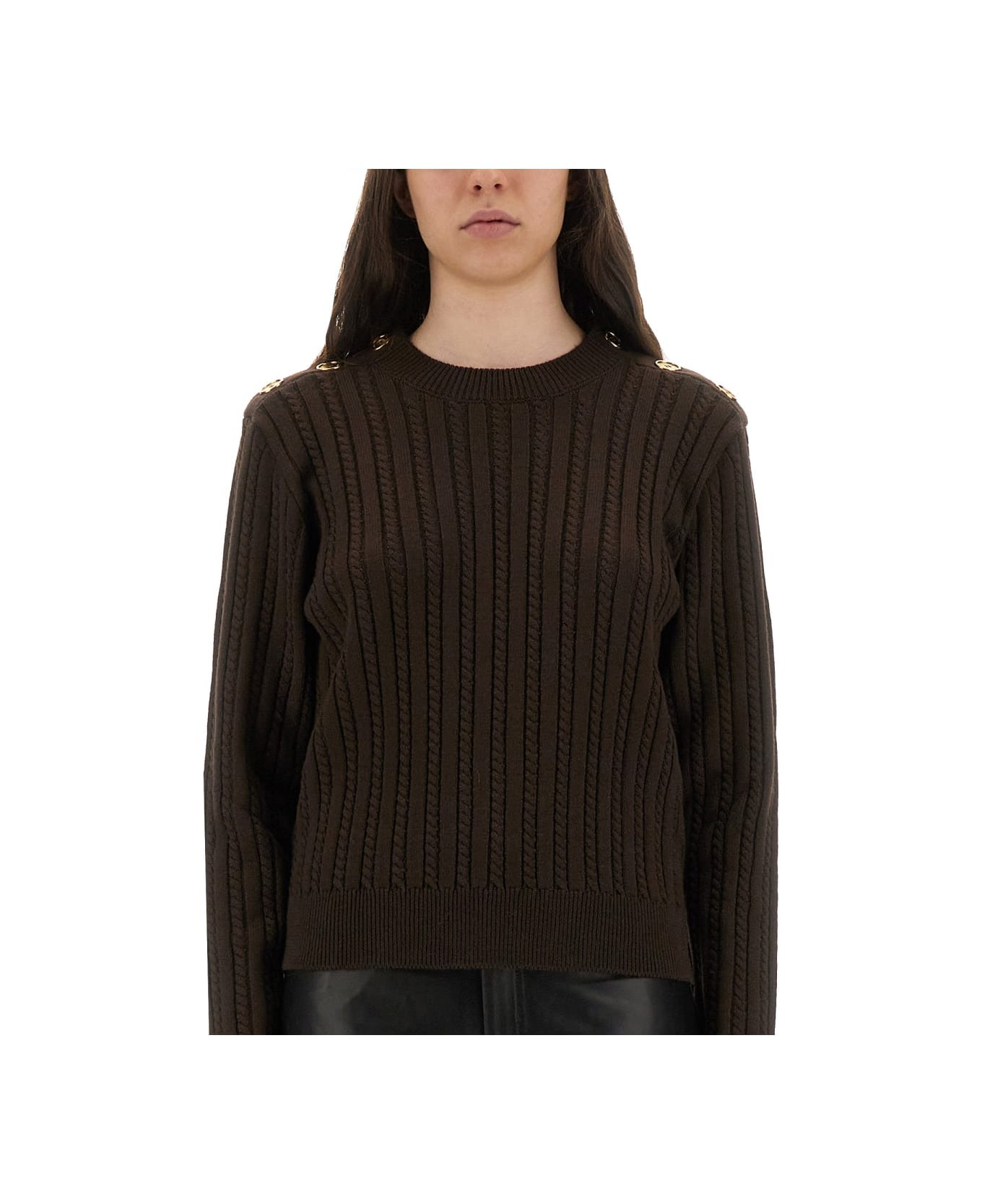Wool Sweater With Button Detail - 4