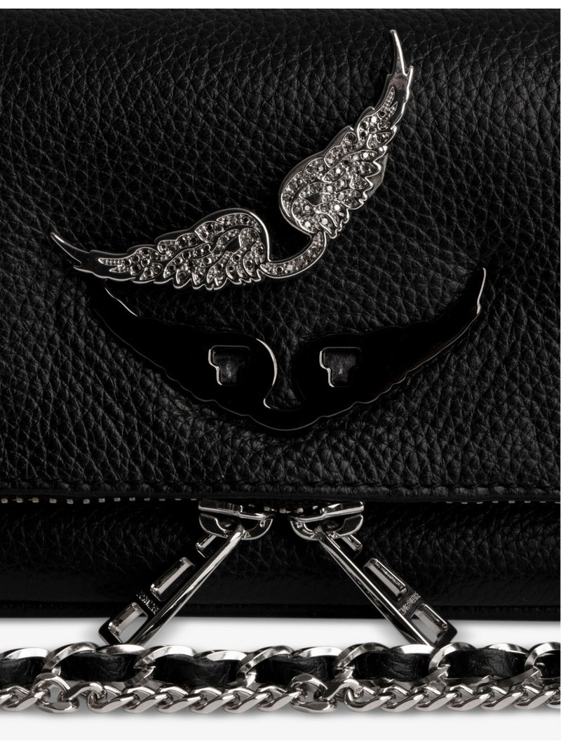 Zadig & Voltaire Rock nano wing-embellished leather shoulder bag outlook