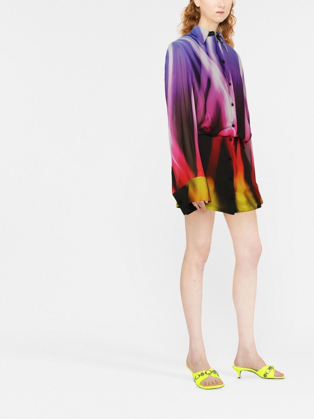 abstract-print shirtdress - 4