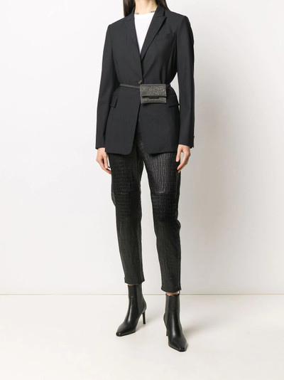 Brunello Cucinelli crocodile-effect leather trousers outlook