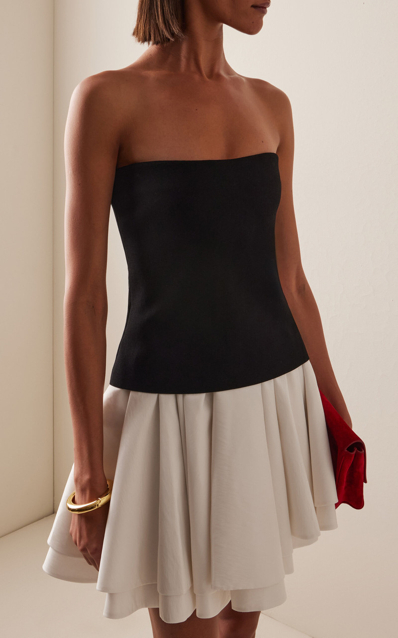 SIMKHAI Isabelle Strapless Mini Dress black/white outlook