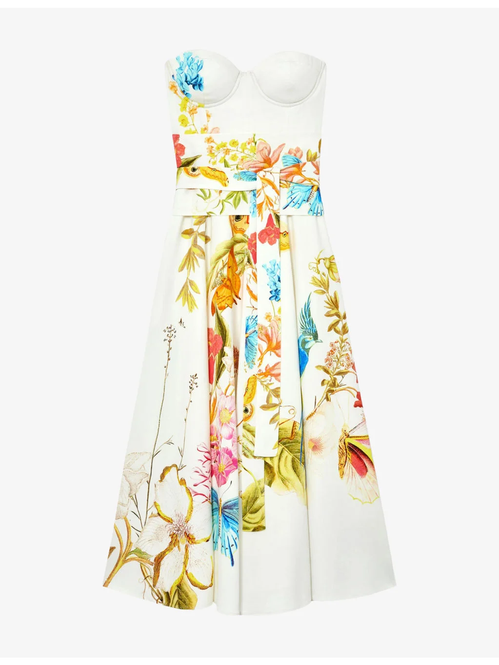Reiss x NYBG Anisa Floral-Print Bustier Woven Midi Dress - 1