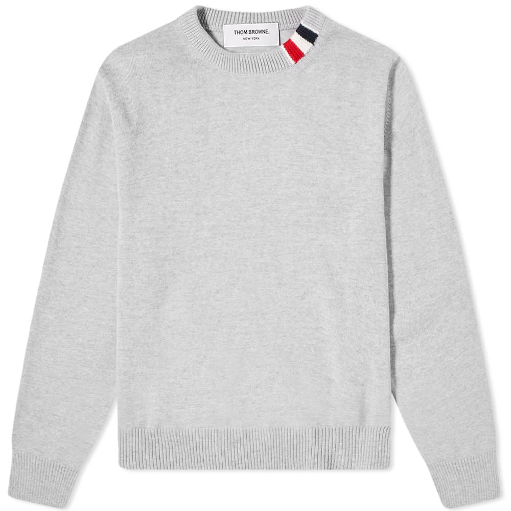 Thom Browne Jersey Stitch Tricolore Collar Crew Knit - 1