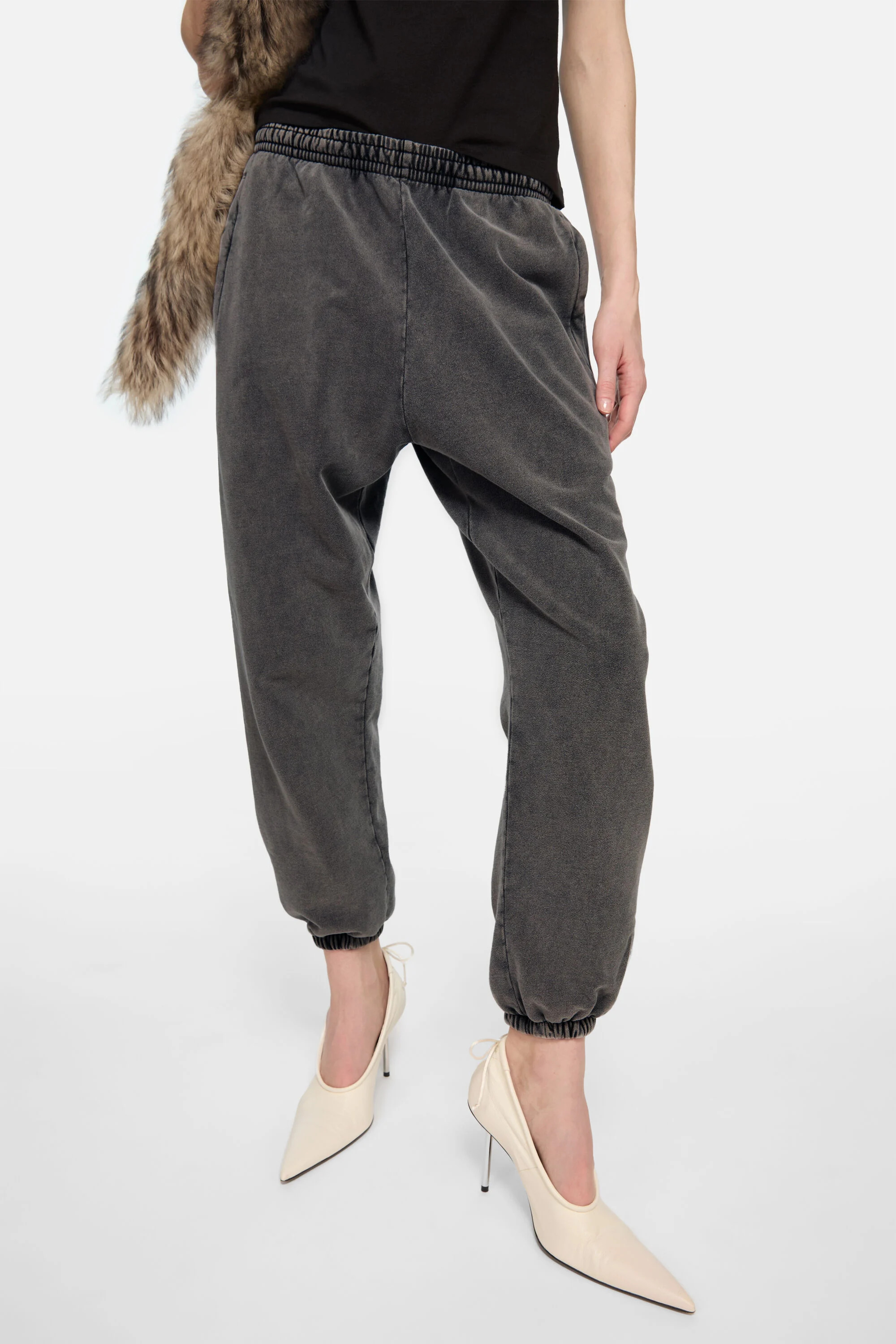 Cotton sweatpants - Faded black - 4