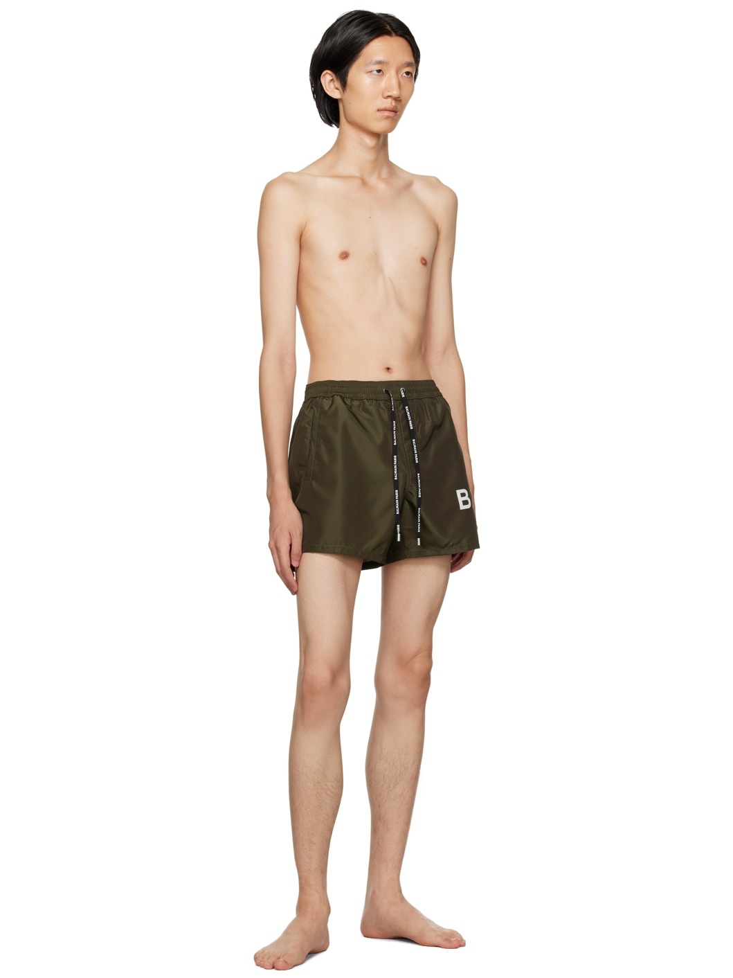 Khaki Printed Swim Shorts - 4