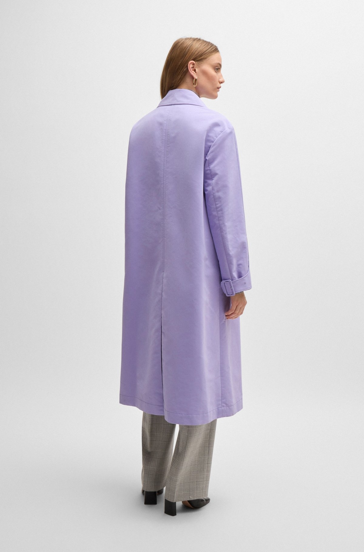 DOUBLE-BREASTED COAT WITH WATER-REPELLENT FINISH - 4