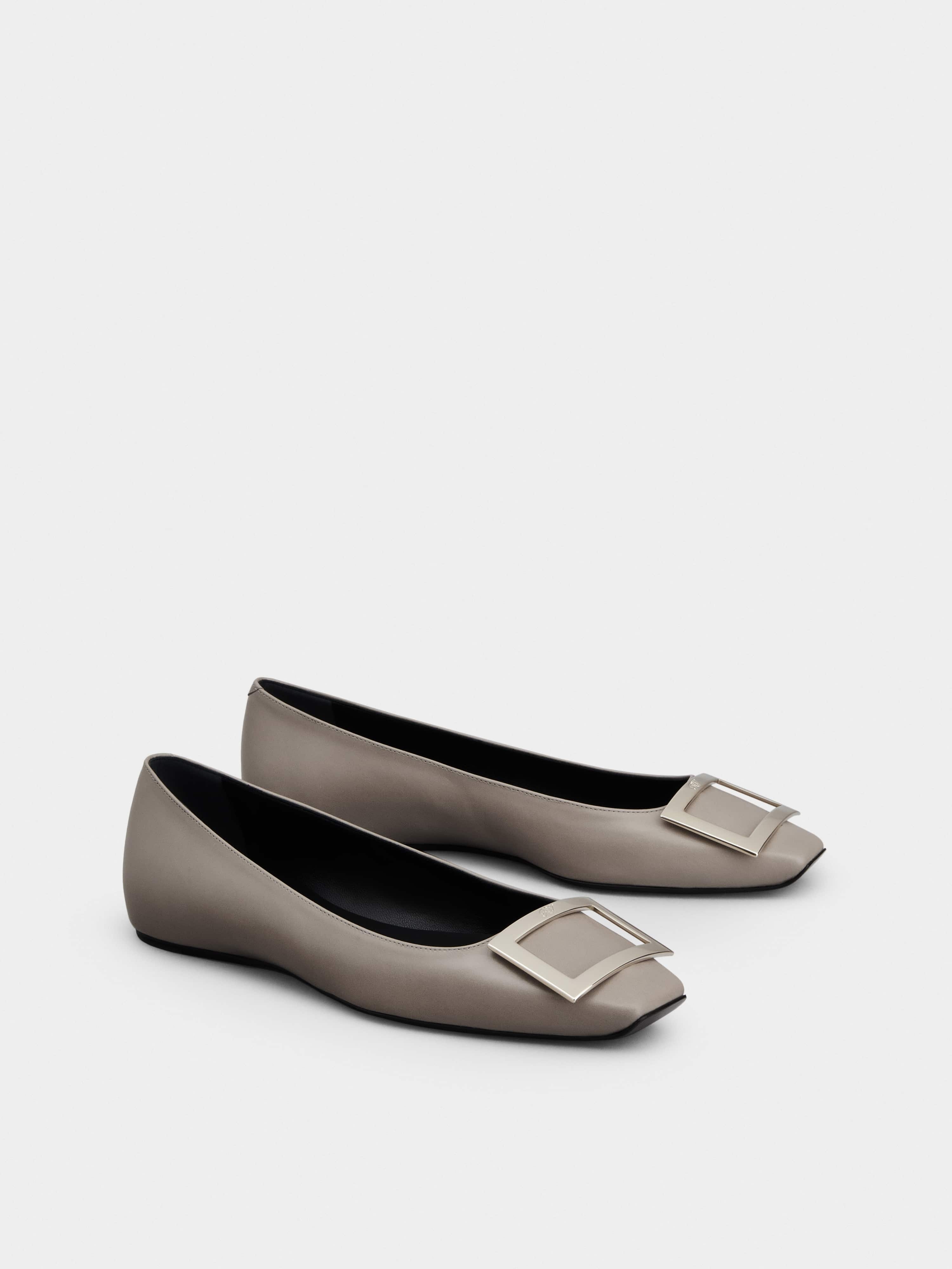 Trompette Metal Buckle Ballerinas in Leather - 2