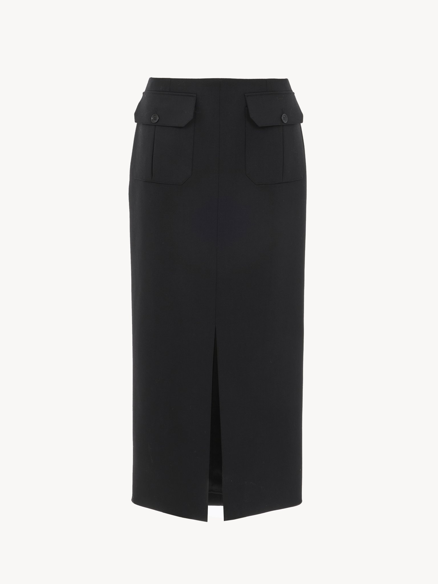 MIDI SKIRT IN WOOL GRAIN DE POUDRE - 2