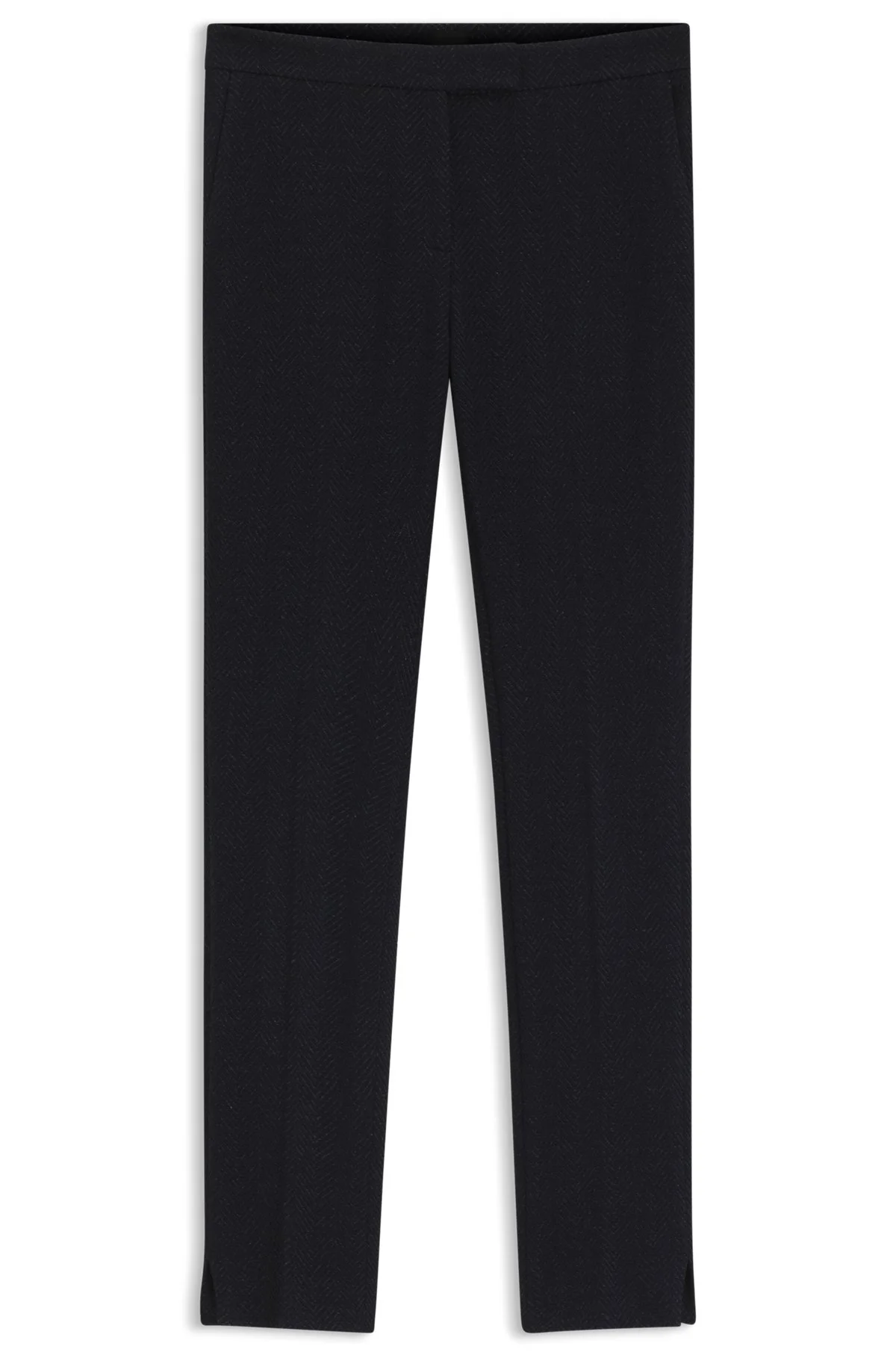 SLIM-FIT TROUSERS IN CREASE-RESISTANT HERRINGBONE STRETCH JERSEY - 1