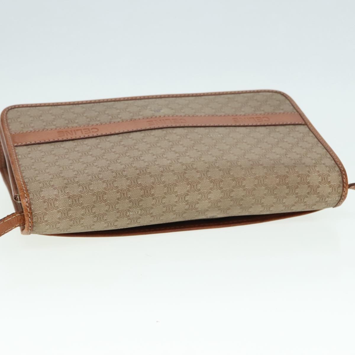 CELINE Macadam Canvas Shoulder Bag Pvc Beige - 6