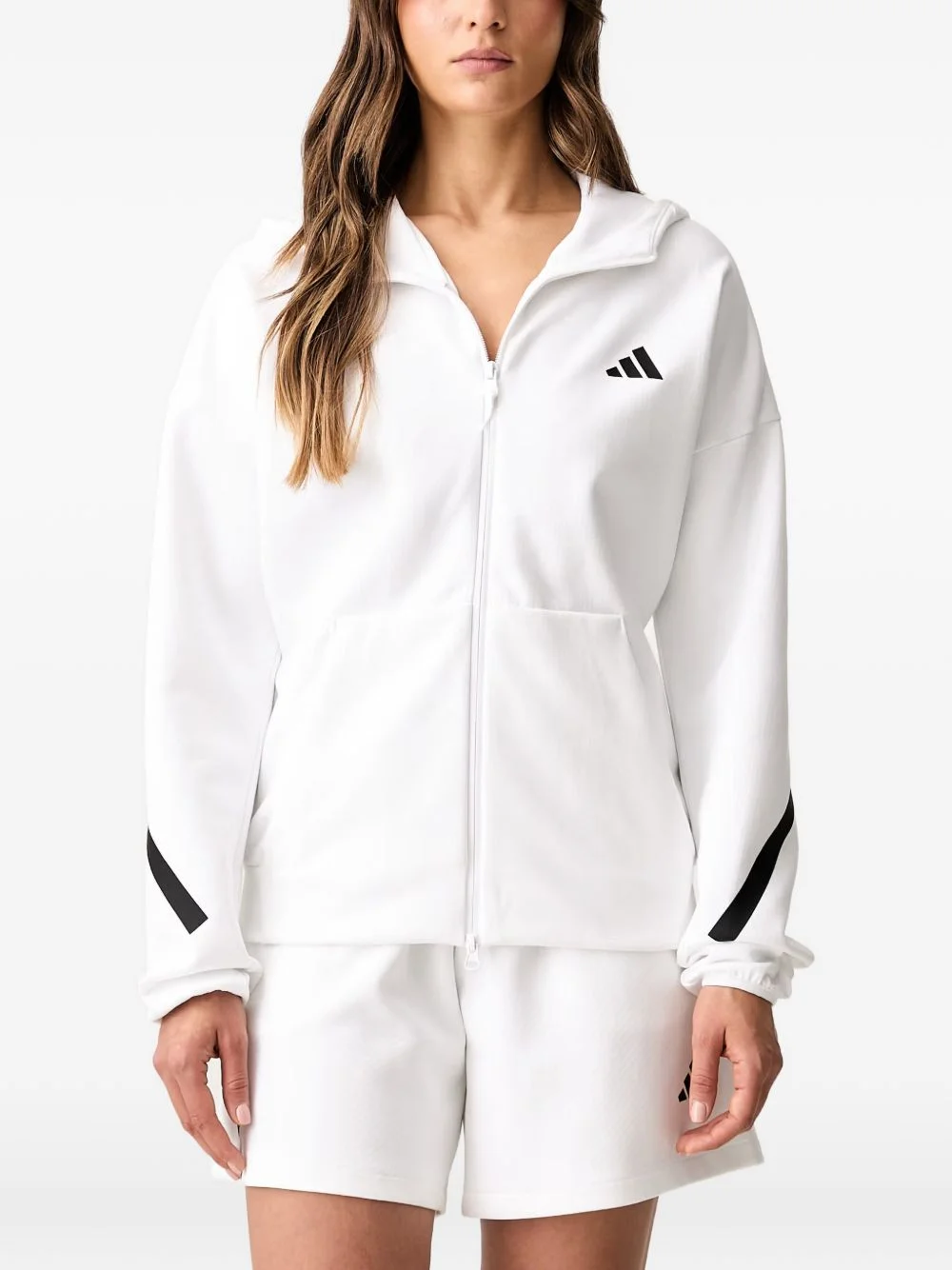 logo-print zip-up hoodie - 1