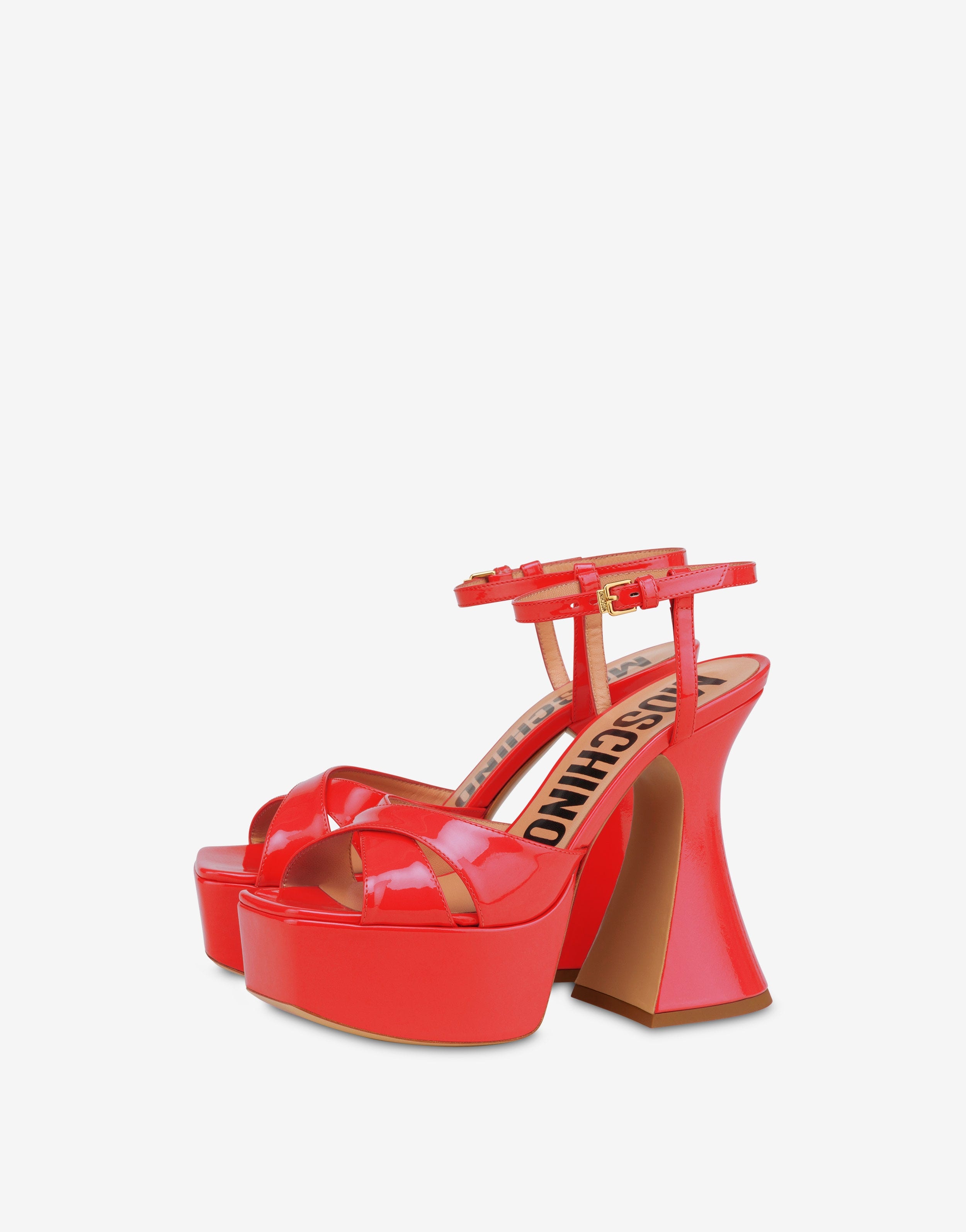 PATENT LEATHER PLATFORM SANDALS - 1