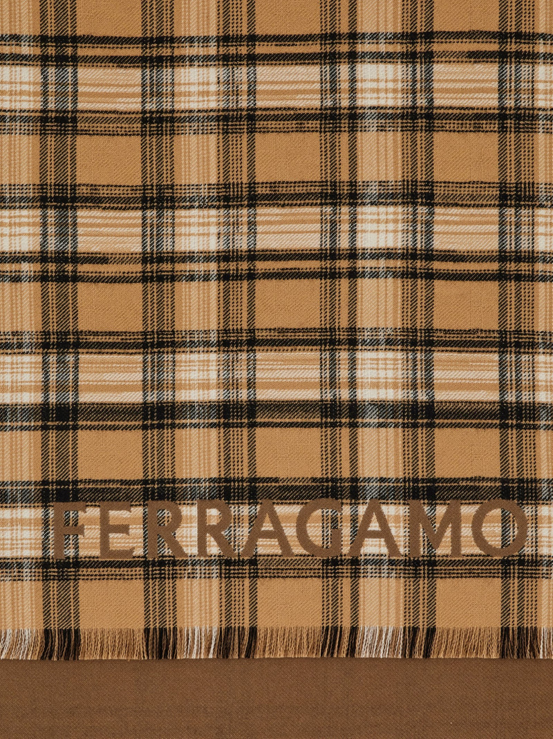 FERRAGAMO Tartan wool scarf outlook