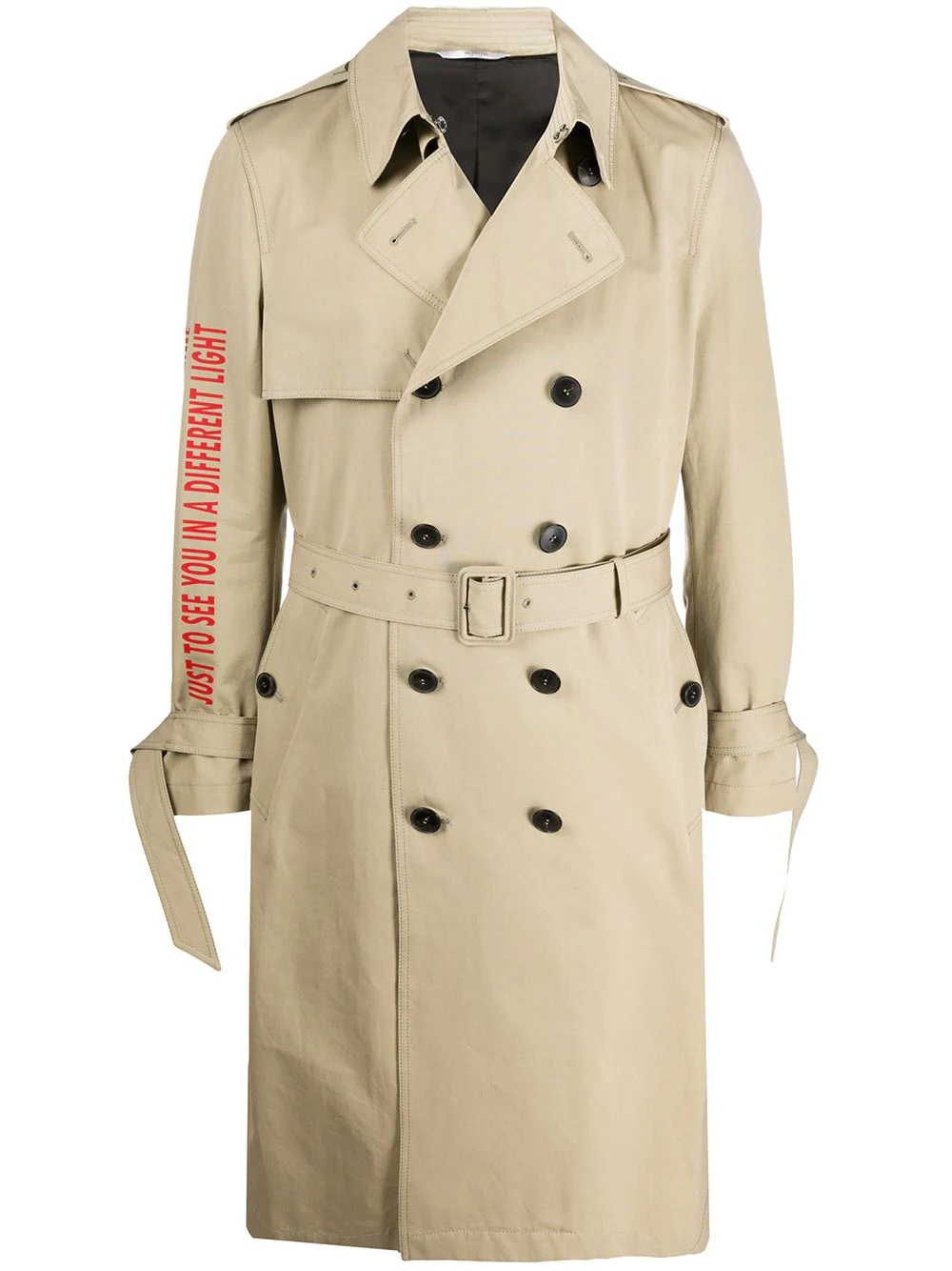 printed trench coat - 1