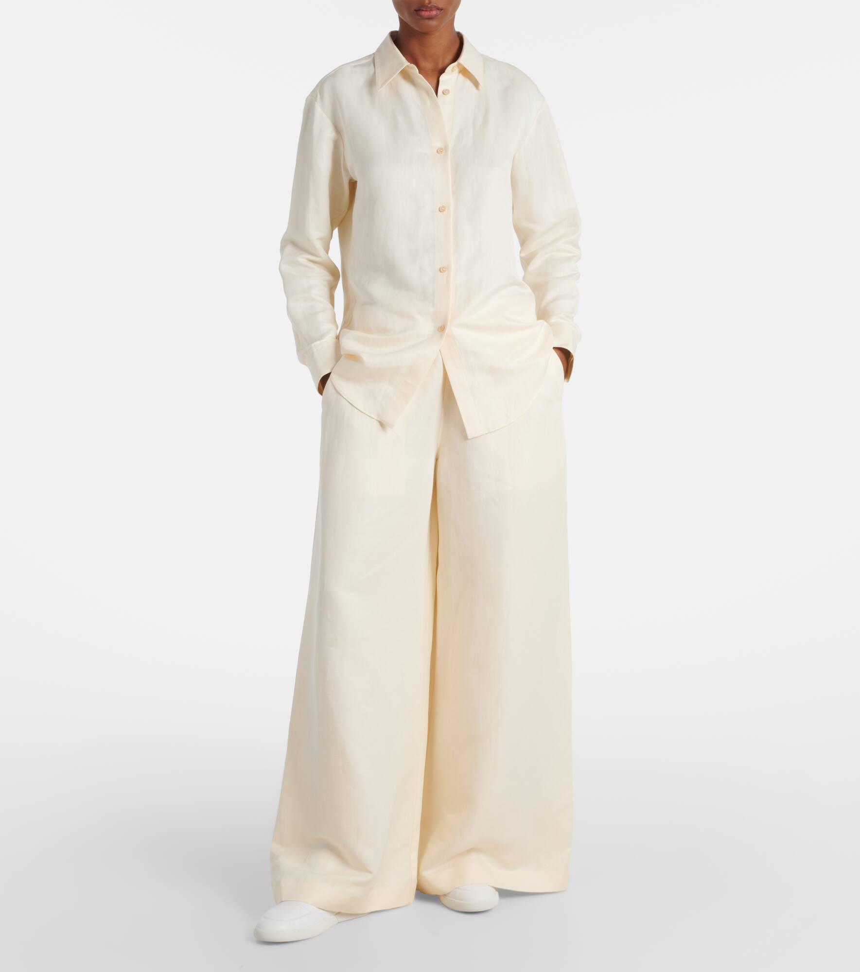 Gelos linen and silk wide-leg pants - 2