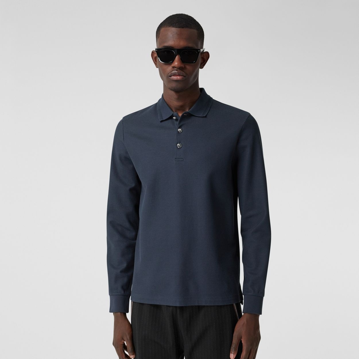 Long-sleeve Cotton Piqué Polo Shirt - 2