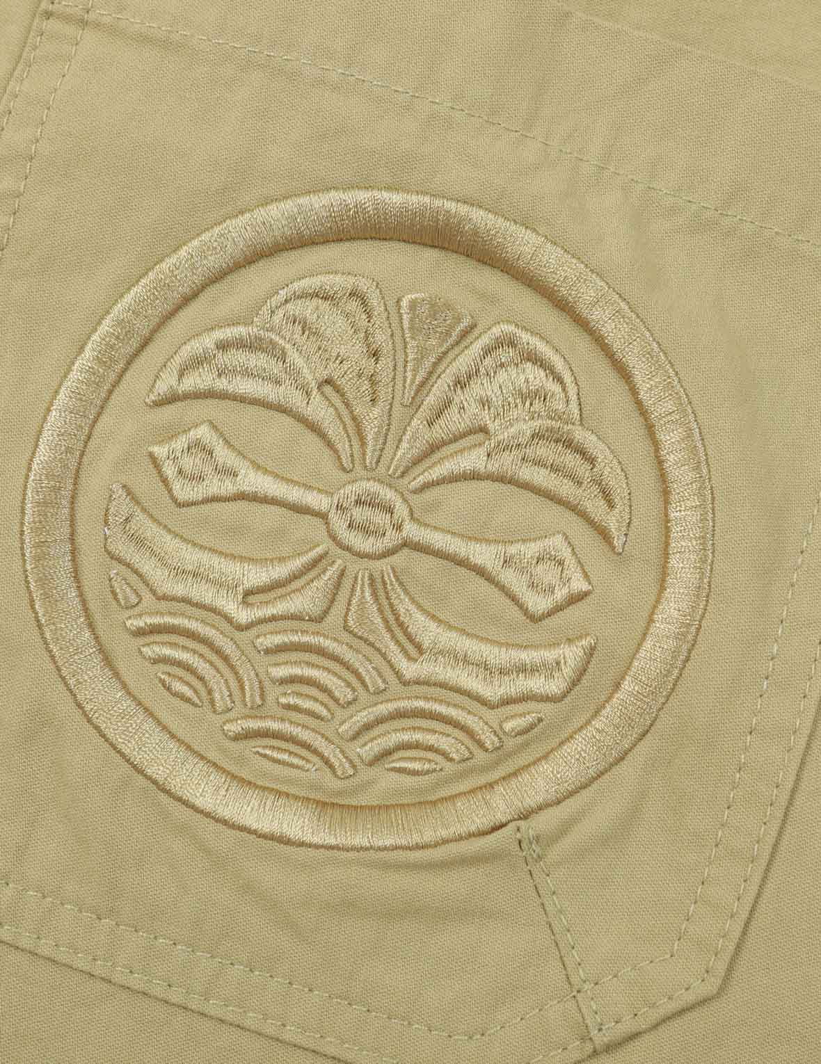KAMON AND SLOGAN EMBROIDERY LOOSE FIT PANTS - 7